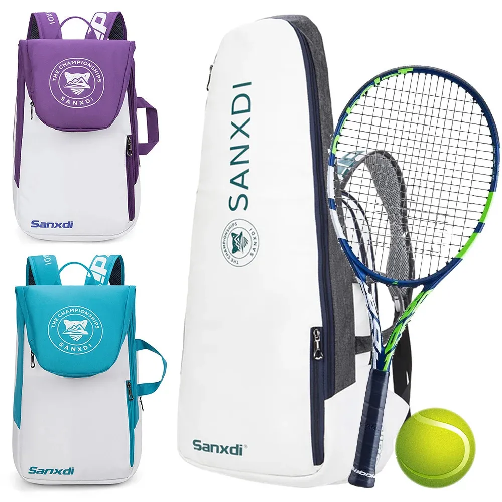 Tenis sırt çantası badminton çanta padel squash raketleri tennispickleballbadminton sporları için büyük kapasite 240104