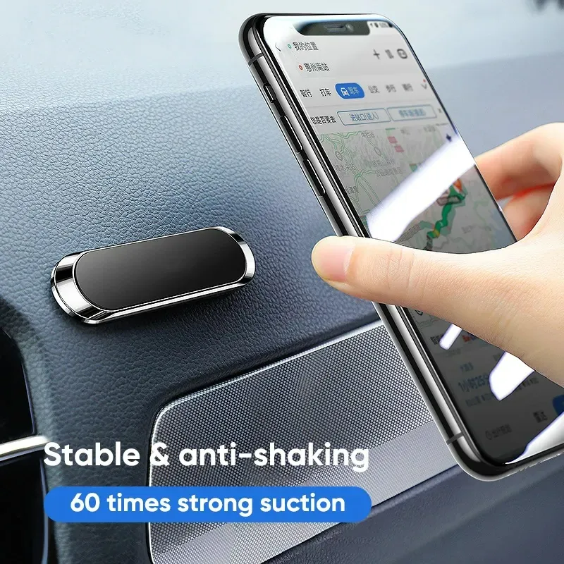 Rotatable Magnetic Car Phone Holder Metal Strip Shape Stand In - Foto 11