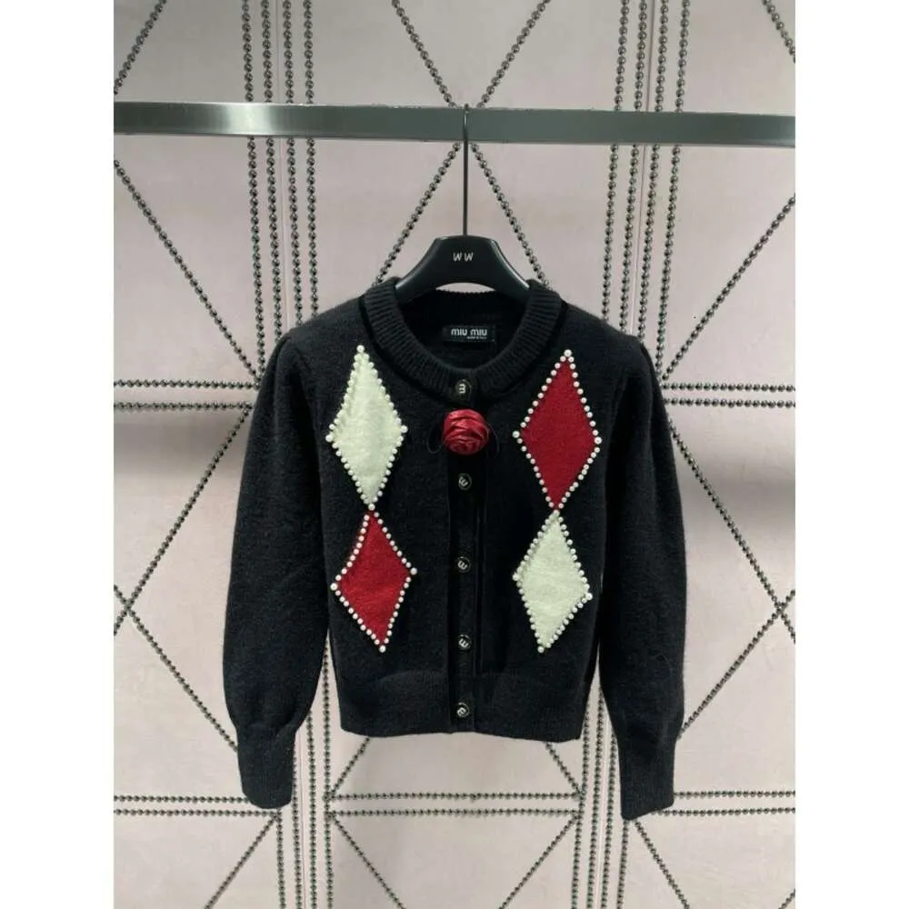 Women's Knits & Tees Mm Home Autumn/winter Heavy Industry Nail Bead Ribbon Flower Sweater Fashion Versatile Fairy Series Knitwear