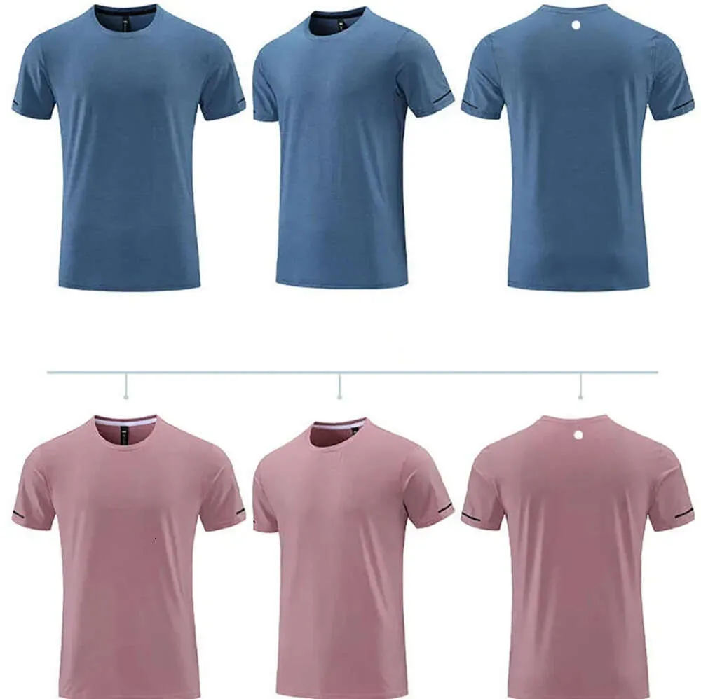 LL-R661 Men Yoga Outfit Gym T shirt Exercise & Fitness Wear Sportwear Trainning Basketball Running Ice Silk Shirts Outdoor Tops Short Sleeve Elastic Breathable5644