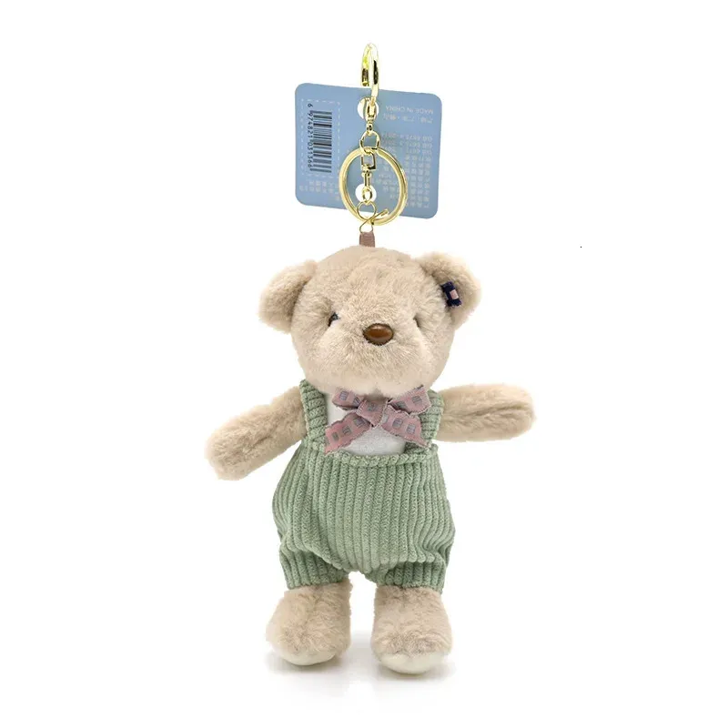 4inch Cool Bear Plush Toy Keychain Bookbag Three Color Doll Key Cute Pendant My Melody 240104