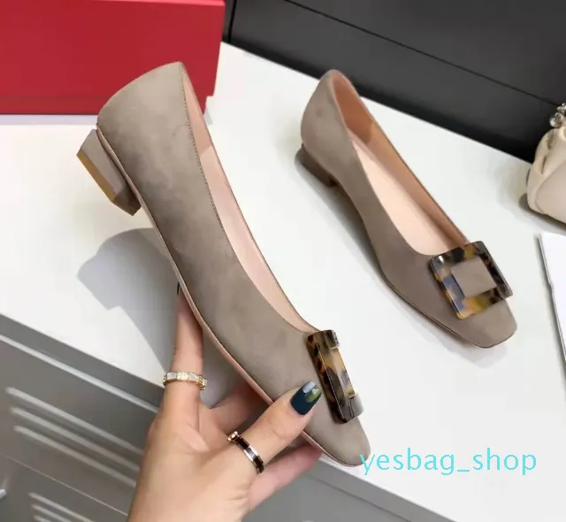 Fashion Lady Designer Top Quality Dress Shoes High Heel Sandals Thick Heel Boat Shoes Lazy, Muller Shoelace Box