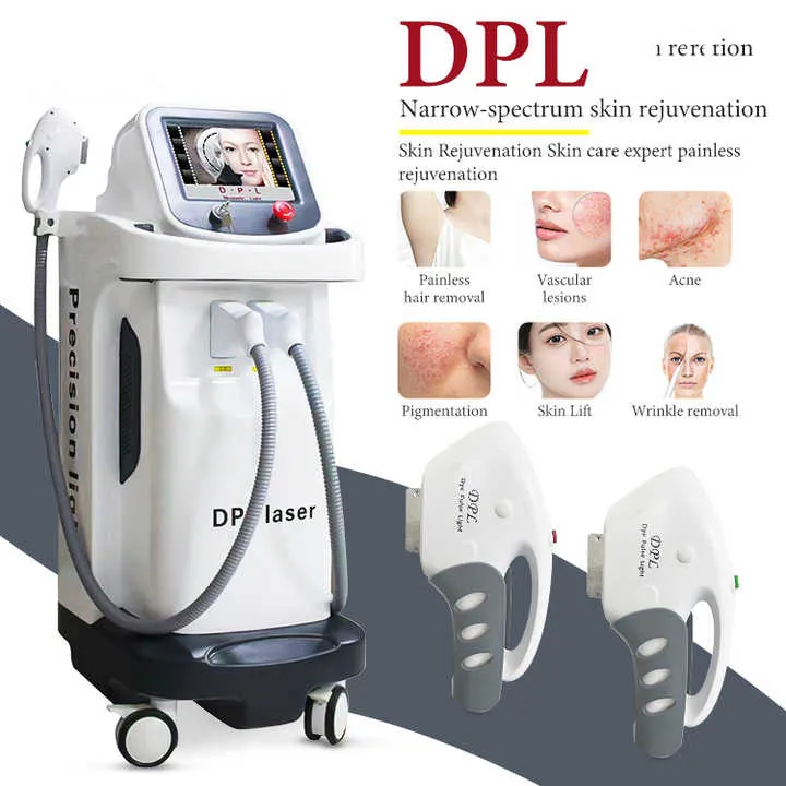2024 Atualização DPL Depilação a laser LASER DPL Rejuvenescimento da pele de espectro estreito Lesões vasculares Acne Pigmento Remoção de rugas Aprovado pela CE