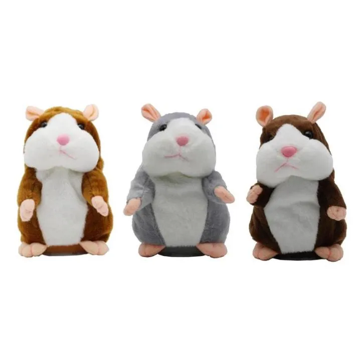 Talking Hamster Falante Mouse Pet Peluche Simpatico Talking Sound Record Educativo Bambola di pezza Regali di compleanno7844659