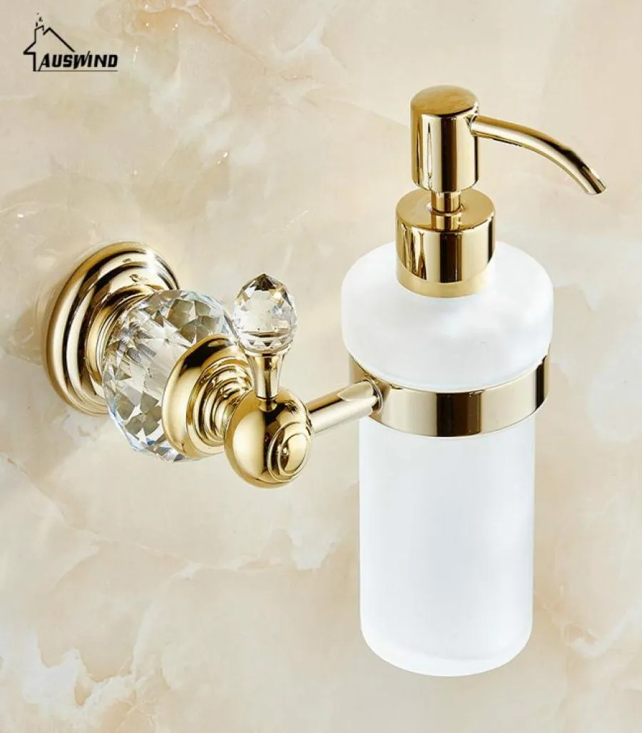 Europe Mässing Crystal Liquid Soap Dispenser Antik Frosted Glass Container Bottle With Silver Finish Badrumsprodukter ZY10 Y200406886378