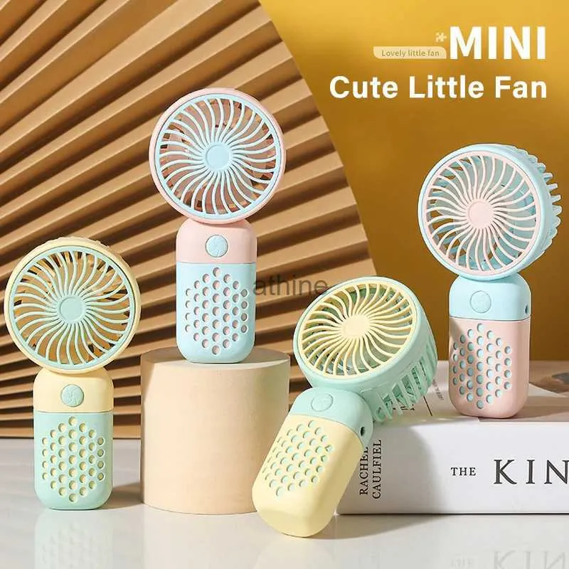 Electric Fans Cute USB Mini Fan Portable Handheld Fan Rechargeable Mini Handy Fan Pocket Size Low Noise Small Electric Fan Student Dormitory YQ240104