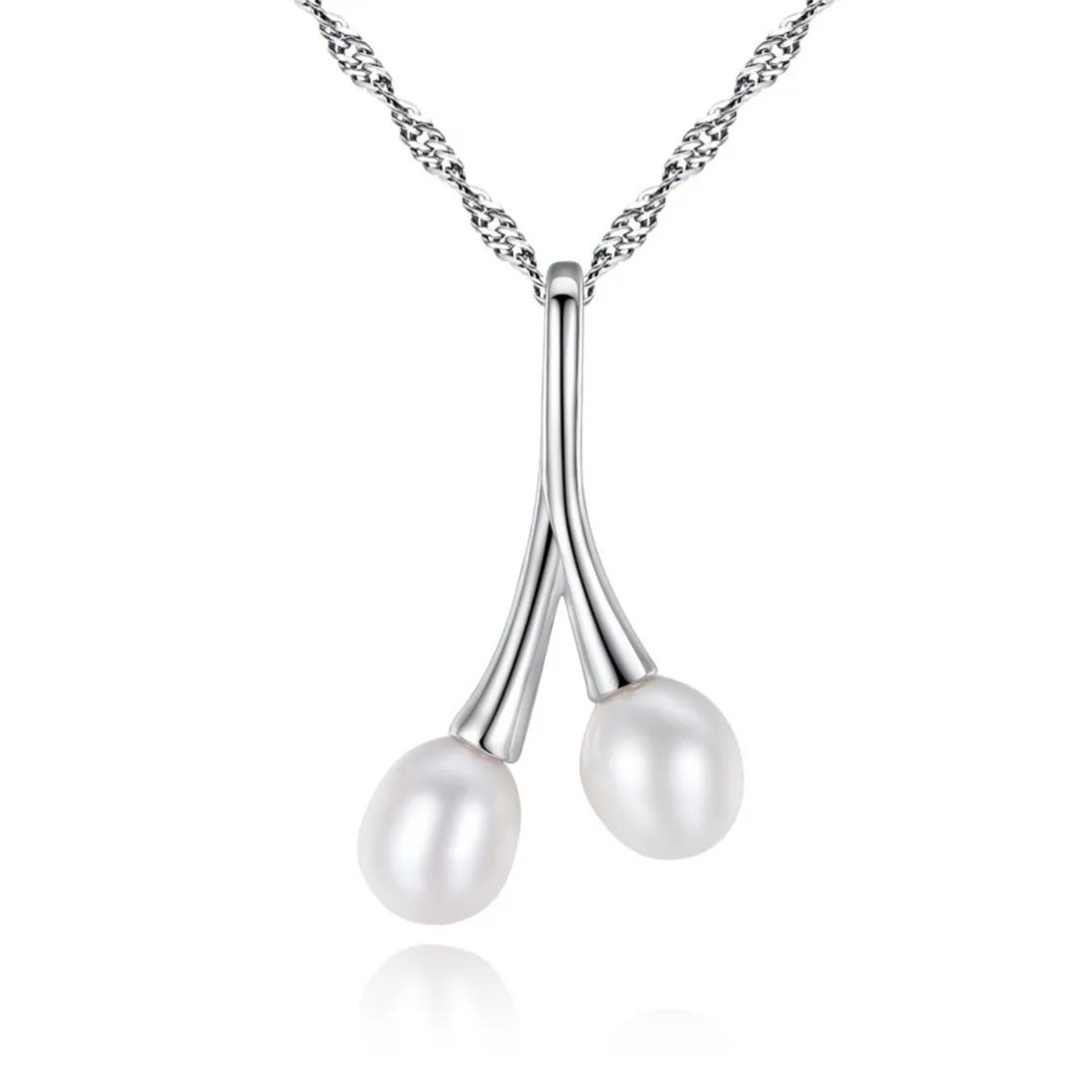 Collier Ultra Simple S925 en argent Sterling perle d'eau douce chaîne torsadée pendentif collier femmes européennes mode collier chaîne fête de mariage bijoux décontractés SPC