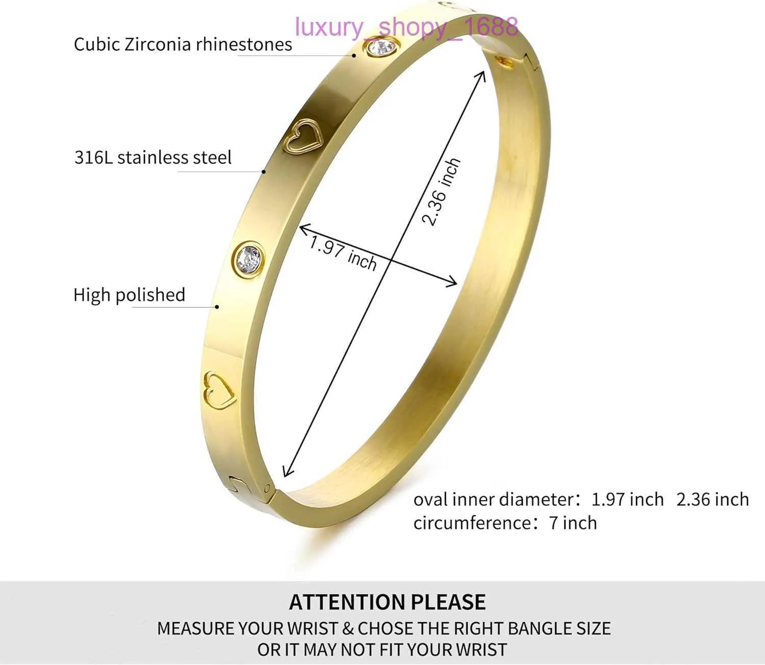 Bracelet de pneu de voiture de qualité originale à vendre Bracelet en acier inoxydable pour femme Bijoux en cristal avec charnière en zircon cubique ovale ont une boîte d'origine XP8L