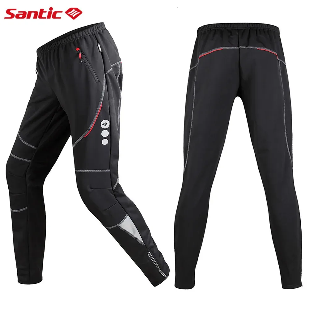 Santic Winterfietsbroek voor heren, warm houden Fleece Outdoor Casual Winddicht Outdoor Fietsbroek 240104