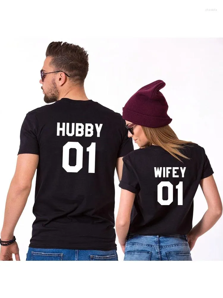 T-shirts pour femmes Wifey Hubby Shirt 01 et T-shirt pour couples assortis, cadeaux d'anniversaire pour son amant Tumblr