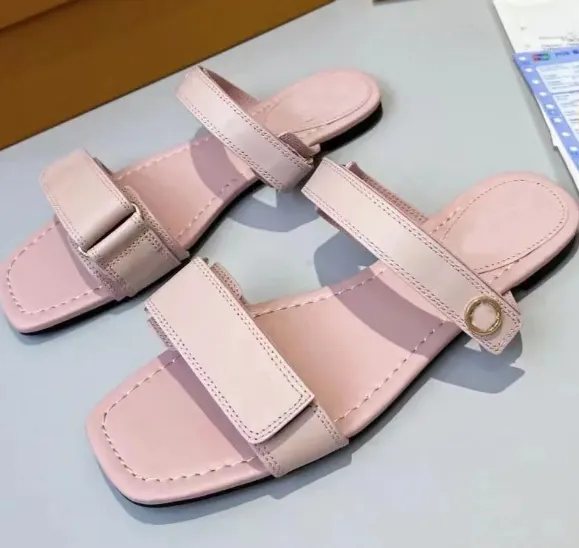 Verão streetwear stella sandálias femininas sapatos duas tiras finas mule plana deslizamento em senhora casual andando calçado de luxo com caixa