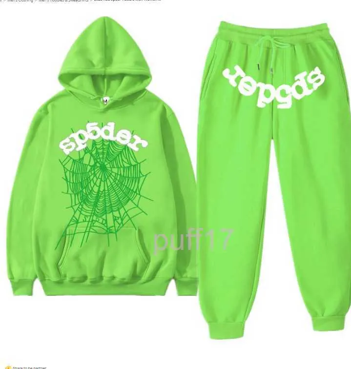 Spider Hoodies Survêtement Tech Set Designer Haute Qualité Survêtement Sp5der Young Thug 555555 Hommes Femmes Sweat À Capuche Rose Veste Sweat 314 OS3B