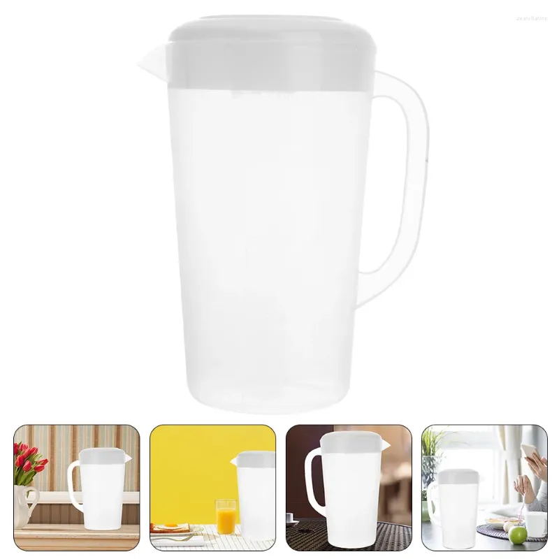 Bouteilles d'eau, pichet froid, conteneurs de jus avec couvercles pour réfrigérateur, bouilloire de séchage, pichets de boissons en plastique