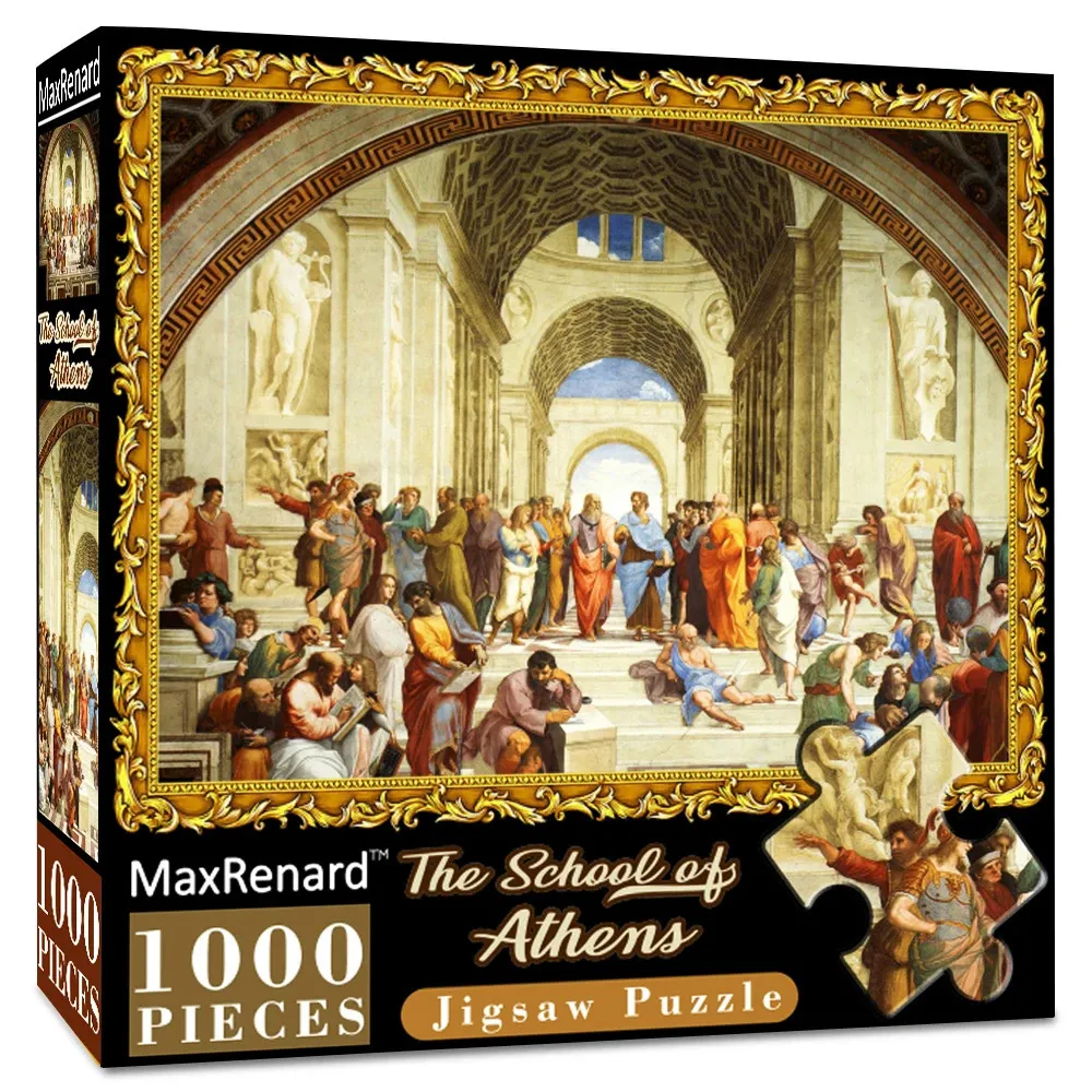 MaxRenard Puzzle 1000 pièces L'école d'Athènes Raphael Papier écologique Cadeau de Noël Jouet 240104