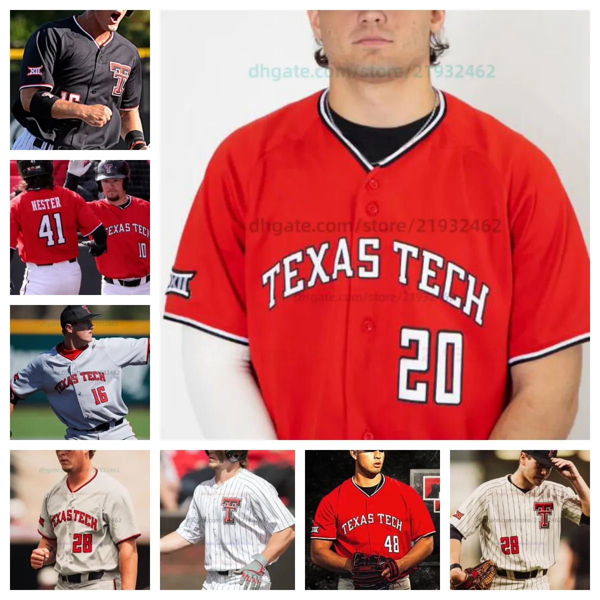 Baseball Jersey Texas Tech TTU College Mens Women Youth Kids All ...