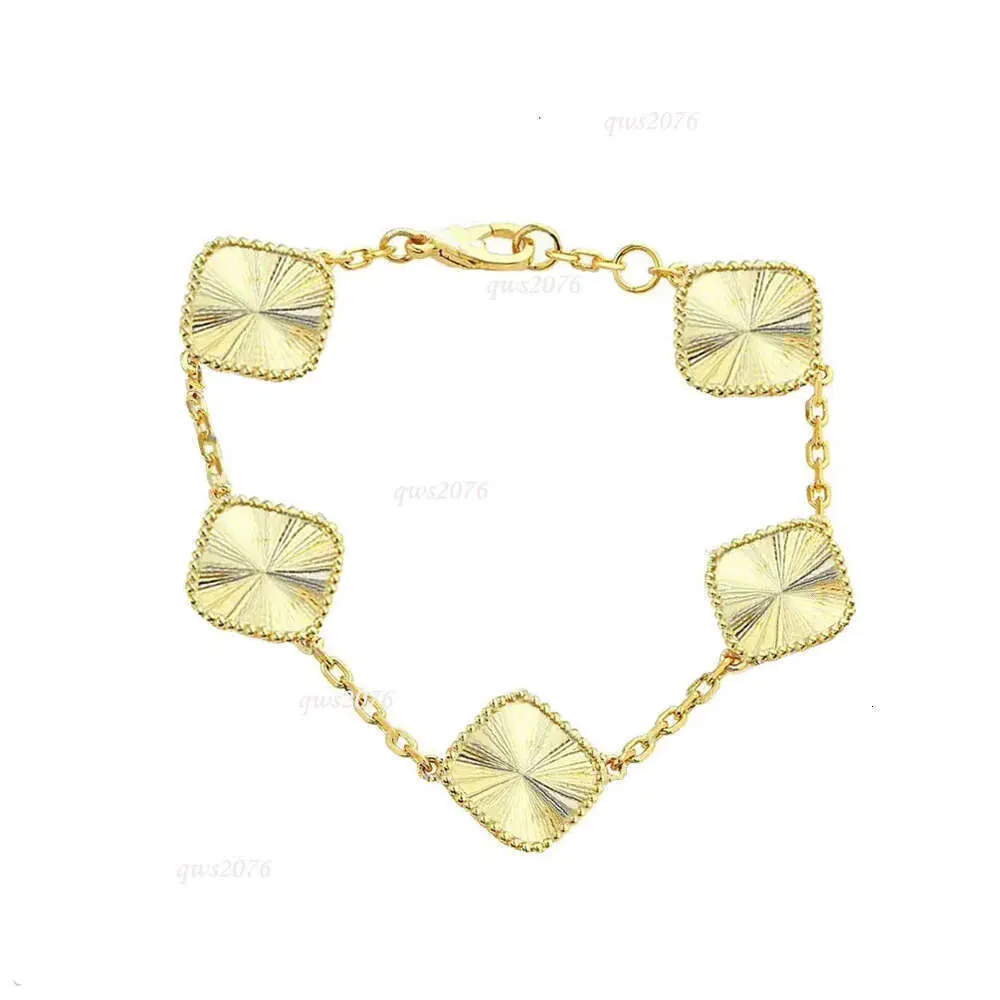 Designer-Armband, klassisch, 4/vierblättriges Kleeblatt, Charm-Armband, Armreif, Kette, modisch, Gold-Achat-Muschel, für Frauen, Hochzeit, Muttertag, Schmuck