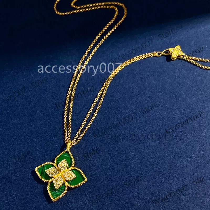 designer jewelry necklace New Arrive Long Four Leaf Clover Pendant Sweater Chain Necklaces Designer Jewelry Gold Sier Mother of Pearl Green Flower Necklace