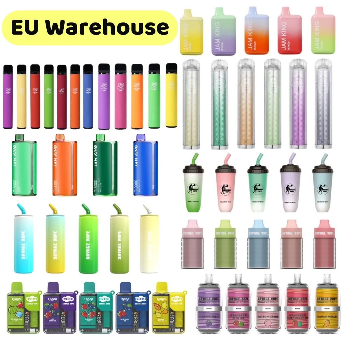 EU Warehouse Jam King vapes Savage Vapes Vape Pen Kits Bladerdeeg 12k 16k 15k 10k 9k 8k 6k 5k 1600 600 15000 12000 9000 10000 Snelle verzending MOQ 1PC