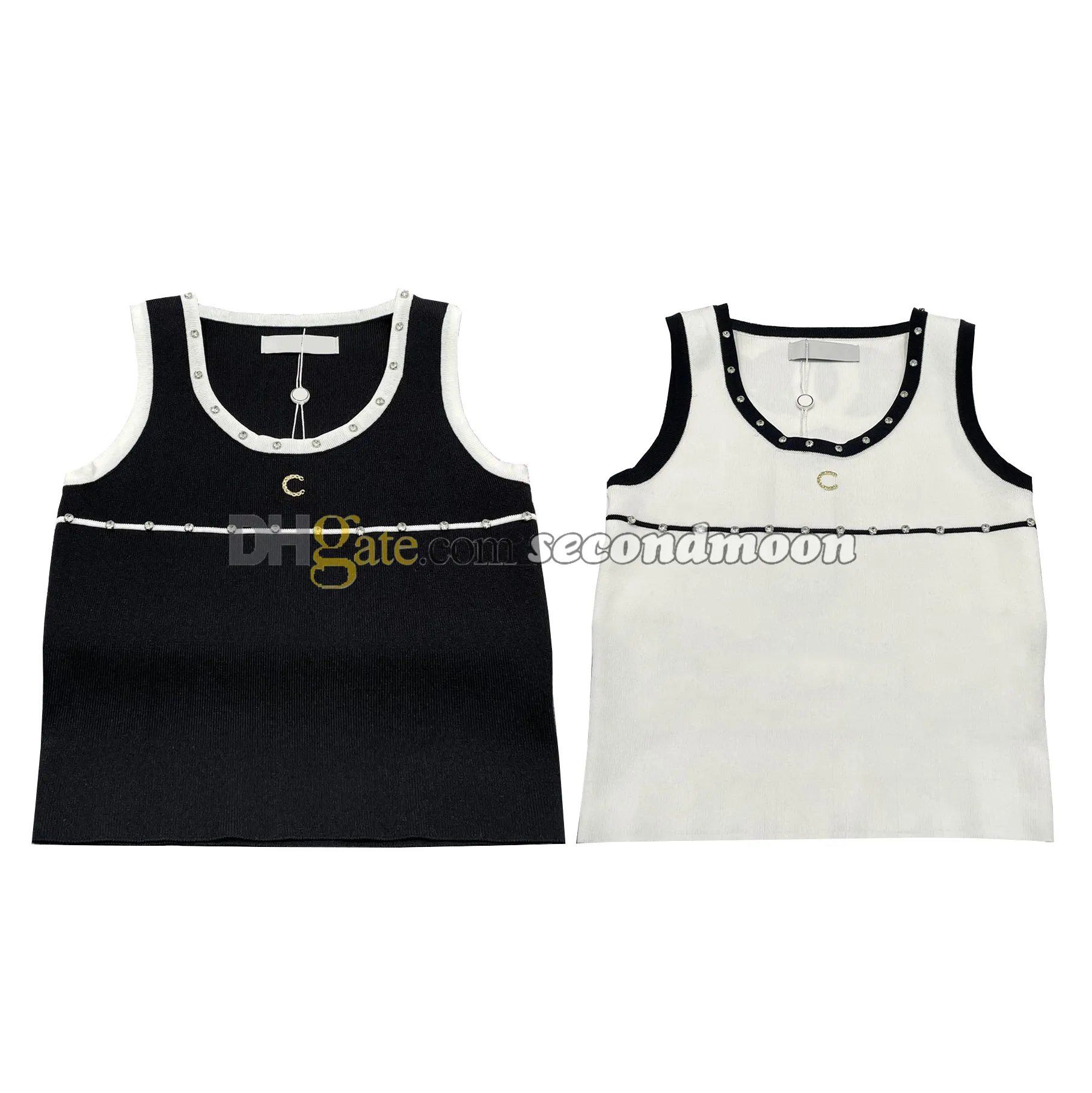 Crystal Neck T Shirt Women Summer Outdoor Vest Contrast Color Sticked Top U Neck Sport Tees