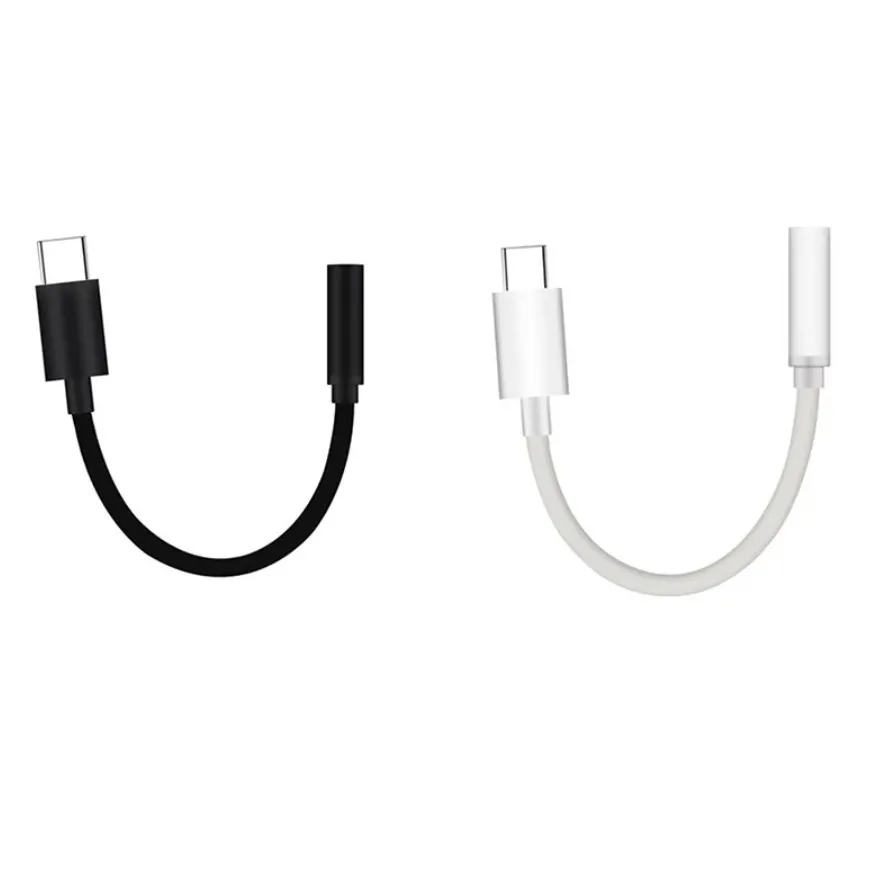 USB Typ C 3.5 Jack Earphone Adapter USB C till 3,5 mm hörlurar Aux Audio Adapter Cable för Samsung Huawei P30 Xiaomi Redmi Mi 10 9 hörlurar omvandlare