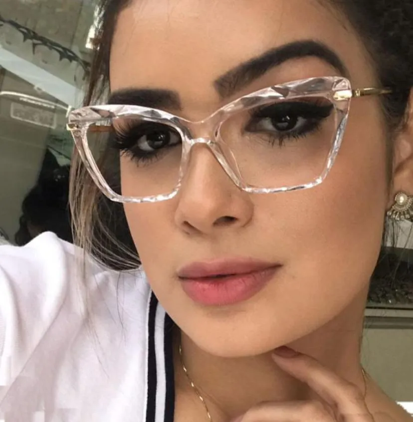 Mode Vierkante Brilmonturen Voor Vrouwen Trendy Sexy cat eye brilmontuur Optische Computer Brillen oculos Armacao 20196488010