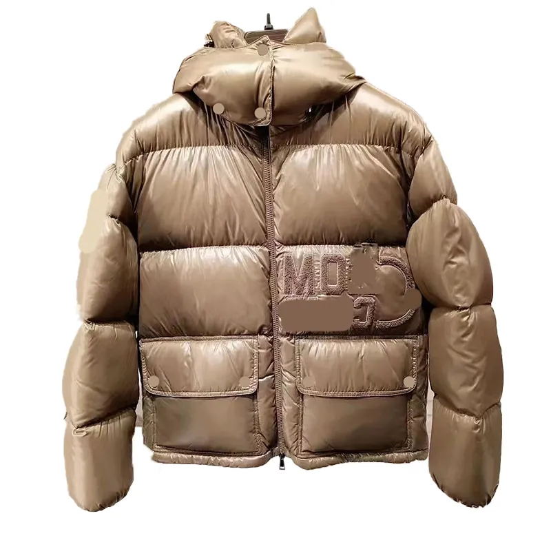 Designer de luxo feminino para baixo parkas curto bordado emblema bloco cor engrossado quente puffer breadsuit jaqueta casaco inverno tamanho 0/1/2/3 1 1ppbw