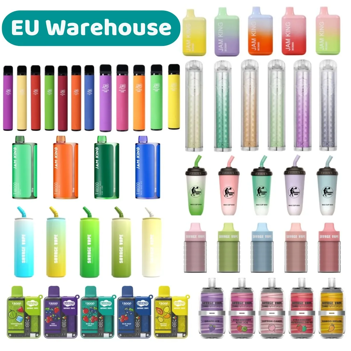 EU Stock Vape Kits E-Zigarette Jam King Vapes Savage Vapes Puff 12k 16k 15k 10k 9k 8k 6k 5k 1600 600 15000 12000 9000 10000 Schneller Versand MOQ 1 Stück