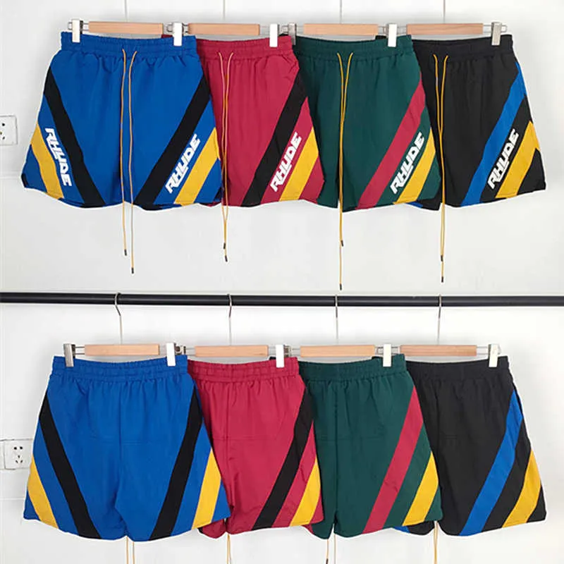 Chaopai Micro Label Stripe Contrast Casual Quick Torking Shorts Men's and Women's Street Beach Elastic Capris