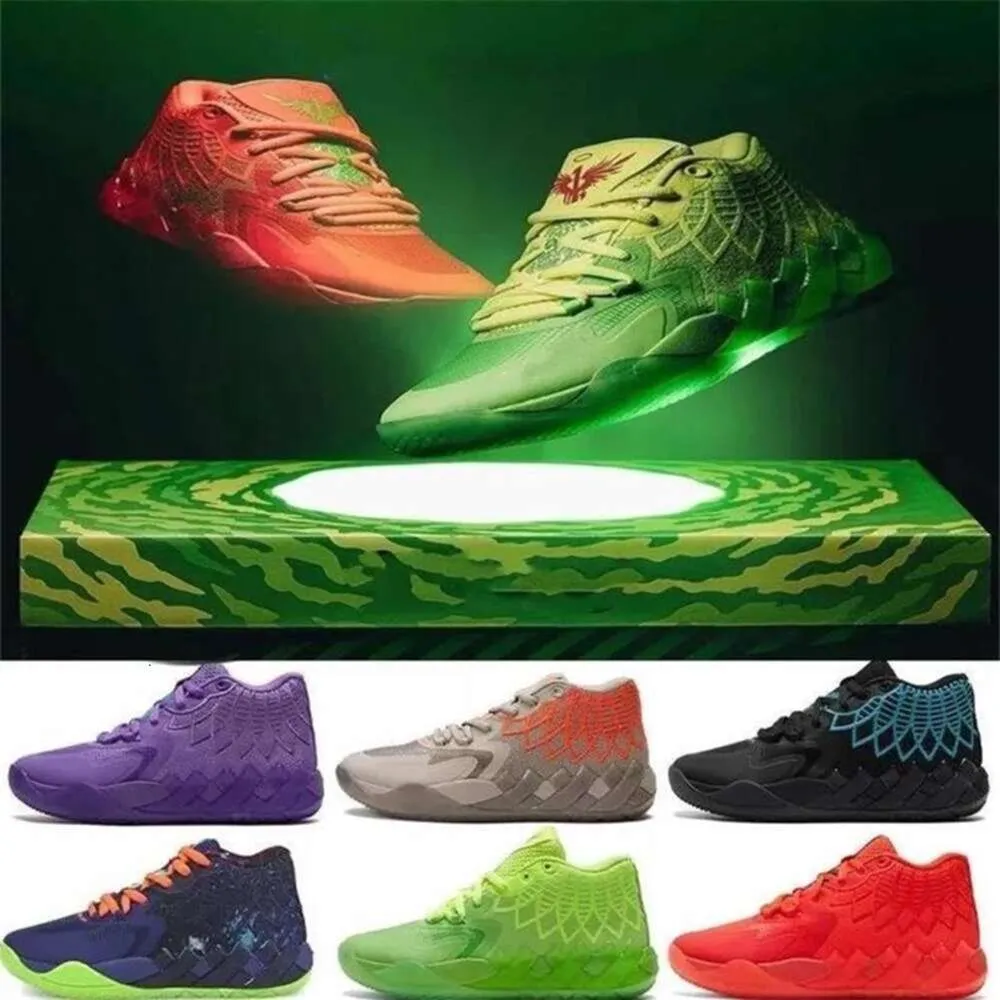 Med Box 2023 Lamelo Ball 1 MB.01 Basketskor Sneaker och Purple Cat Galaxy Mens Trainers Beige Buzz City Queen City inte härifrån sportsneaker