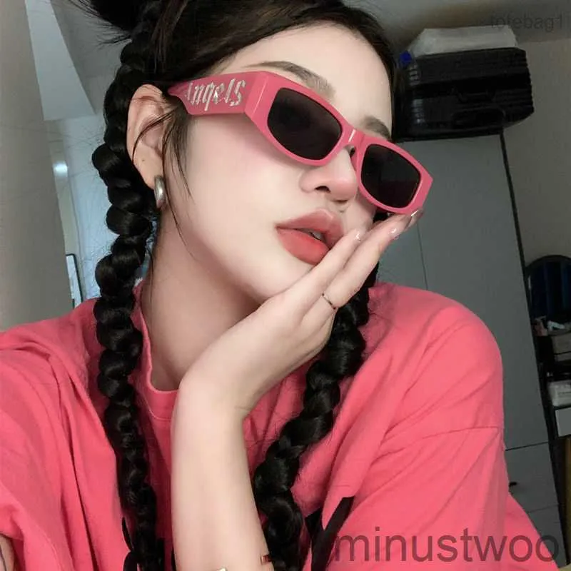 Dhgate Palm Lunettes de soleil pour hommes Petit cadre Lettre rose tendre Nouveau Ins Net Rouge Punk Tendance Y2k FTYT FTYT KFNM