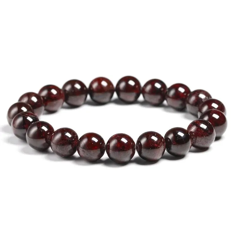 Colliers vin rouge naturel grenat Bracelets femmes bijoux fins pierre semi-précieuse perle Bracelet extensible filles énergie Femme bijoux cadeau