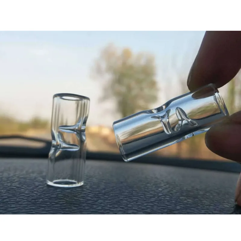 Pyrex Smoking Pipe Mini Glass Filter Tip OD12mm Pre Rolling Dry Herb Tobacco With Taberthed Holder 1 Hitter Pipes 2mm厚さの卸売価格