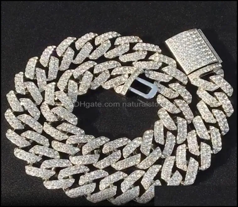 Chaînes Colliers Pendentifs Bijoux Glacé Miami Cubain Lien Chaîne Or Sier Hommes Hip Hop Collier 16 pouces 18 pouces 20 pouces 22 pouces 24Inc5085474