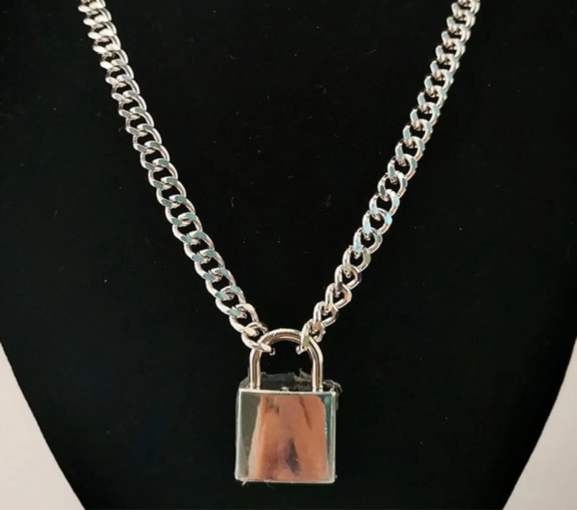 Choker lås halsband i lager på nacken med låspunk smycken nyckel hänge kedja för kvinnliga män tröja kedjor halsband y2007305969789