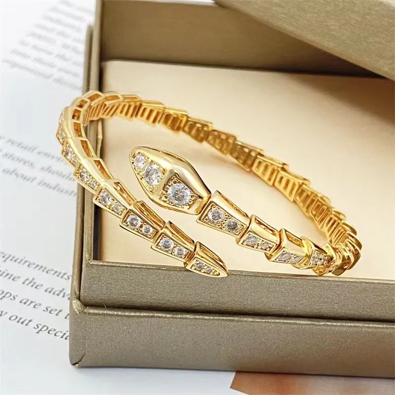 Bracciale da sposa di design in argento da donna, regalo, gioielli per feste, braccialetto in osso di serpente