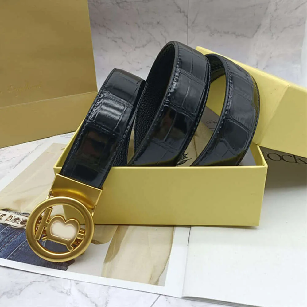 Cintura Berberry di design Nuova fibbia per cintura automatica Cintura per pantaloni moda business di fascia alta Cintura con fibbia moda 2024 Nera