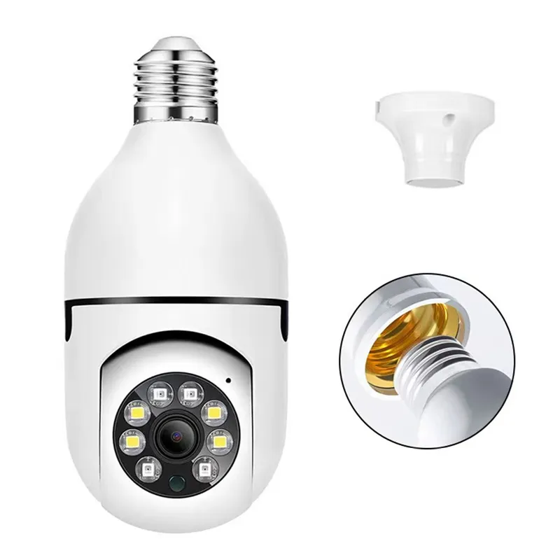 E27 IP -glödlampa Camera WiFi Baby Monitor 1080p Mini Indoor CCTV Security AI Tracking Audio Video Surveillance Camera Smart Home With Retail Box
