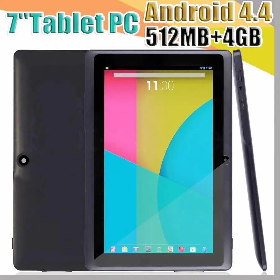 PC 168 DHL 2018 7 tum kapacitiv Allwinner A33 Quad Core Android 4.4 Dual Camera Tablet PC 4GB 512MB WiFi Epad YouTube Facebook Goog