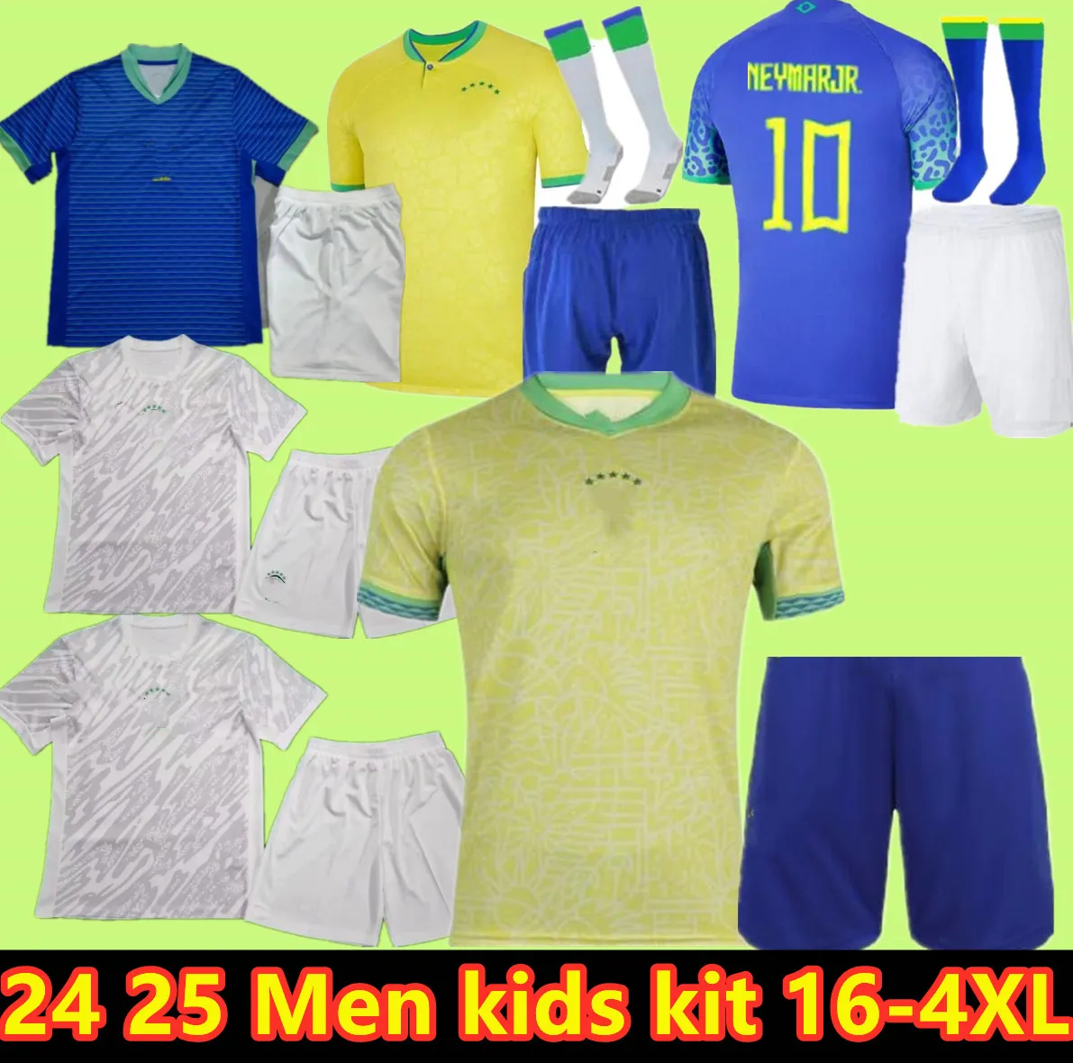 2025 Brazils VINI JR. Soccer Jersey brasil CASEMIRO 24 25 National Team G.JESUS P.COUTINHO Home Away men kids kit L.PAQUETA T.SILVA PELE MARCELO Football Shirt uniform