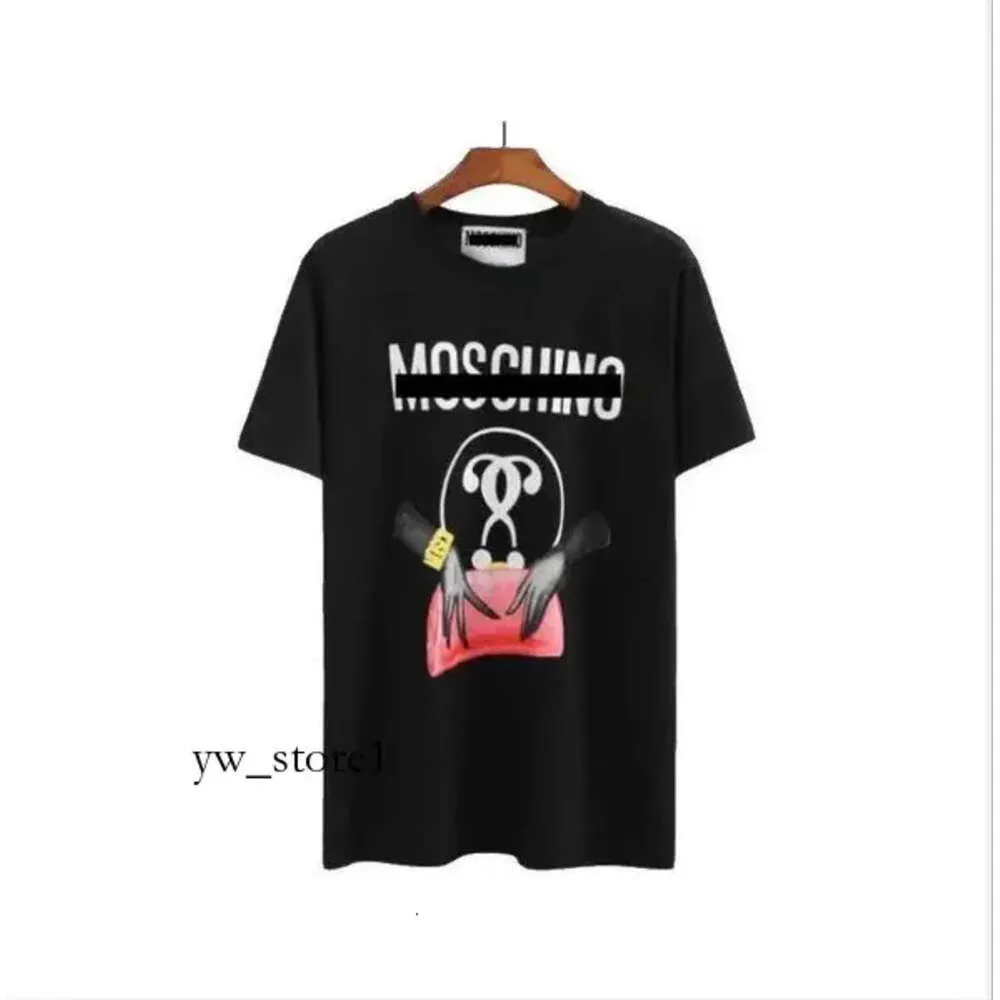 Designer Moschino High Quality Luxury T-shirt Brand Moschino T Shirt Clothing Spray Letter Short Sleeve Spring Summer Tide Men and Women 8991