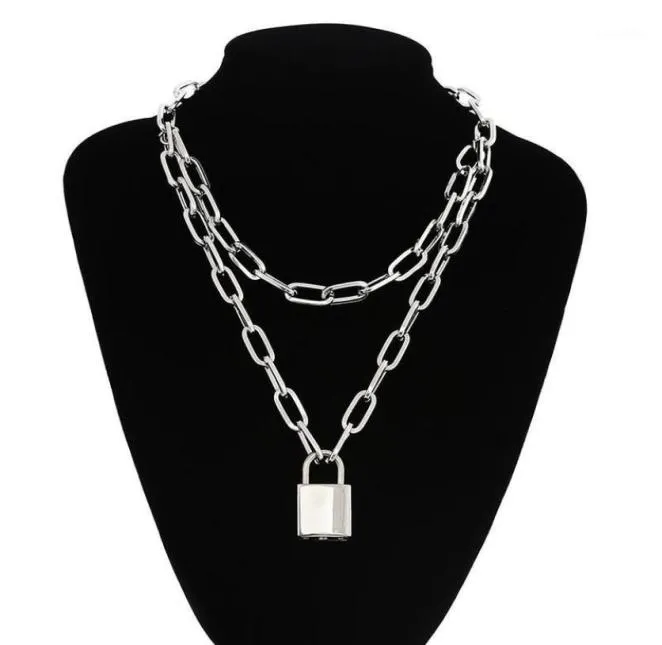 Chaînes Punk Pull Chaîne Pour Hommes Et Femmes Double Serrure Collier Personnalité Tempérament Multicouche Joker16419119