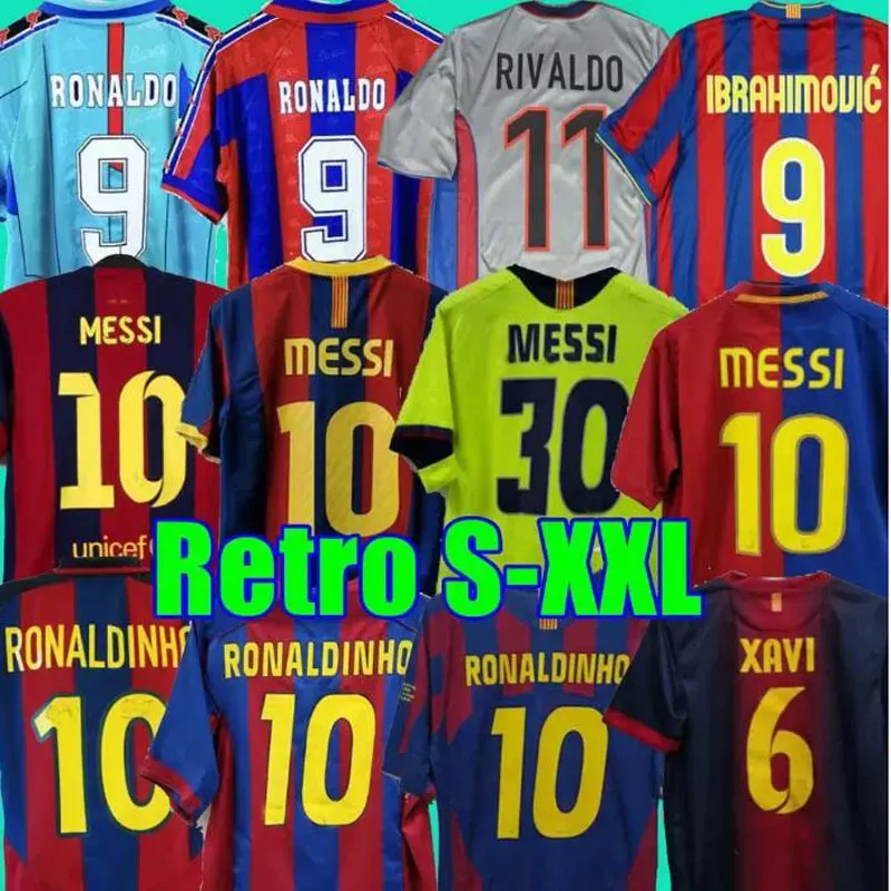 Bar Retro Soccer Jersey 96 97 03 04 05 06 07 08 09 10 11 14 15 XAVI RONALDINHO RIVALDO GUARDIOLA PUYOL Iniesta finales maillot de FIGO 1899 1999 DAVID VILLA BARCA top