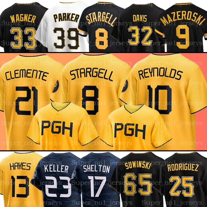 Maglia da baseball Roberto Clemente PHG Willie Stargell Bryan Reynolds Ke'Bryan Hayes Oneil Cruz Jack Suwinski Ji Hwan Bae Henry Davis