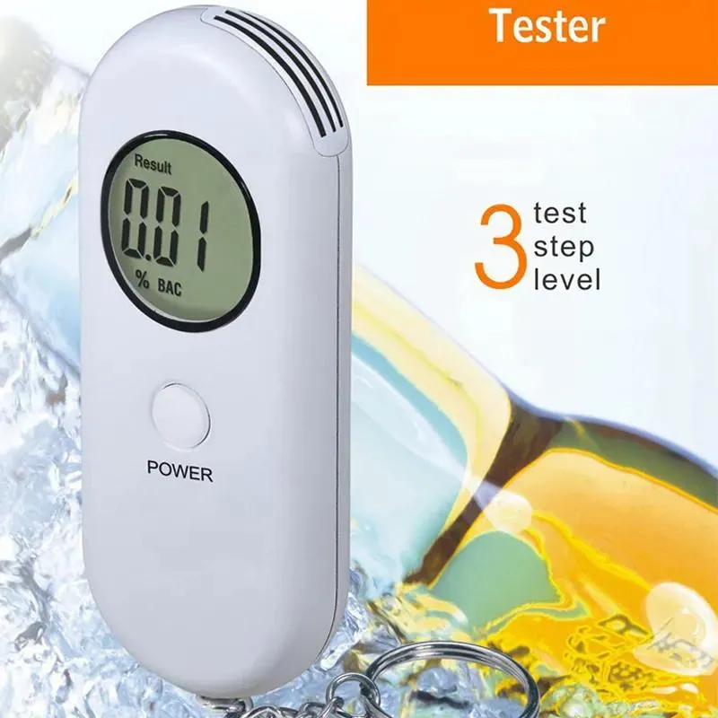 Test Professional Alcohol Breath Tester Breathalyzer Analyzer Detector Test KeyChain Breathalyser Device LCD Screen315A