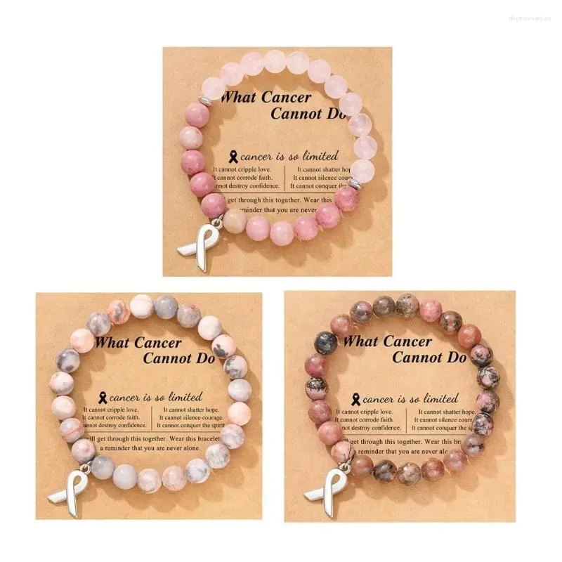 Bracelets de charme YEYULIN pierre naturelle rose Quartz bracelet perlé ruban pendentif pour femmes bracelets mode bijoux mignons