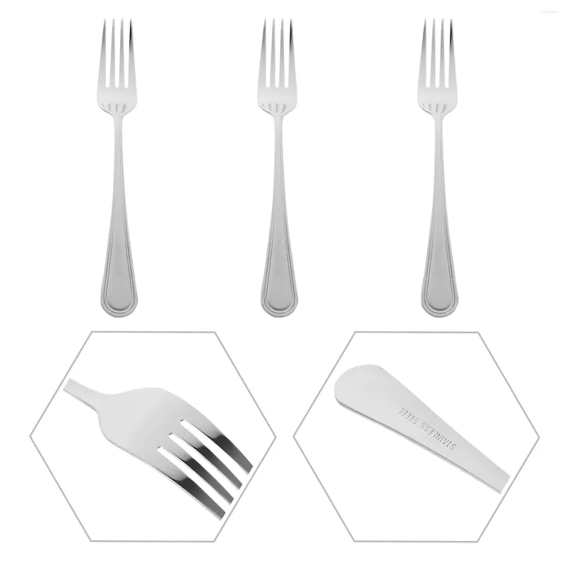 Set di stoviglie 3 pezzi forchette con manico lungo forchette da insalata in acciaio inossidabile per torta di frutta in metallo