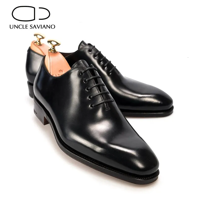 Wujek Saviano Oxford Dress Men Buty Business Fashion Designer Wedding Formal Hande Skórzowe buty dla mężczyzn Oryginalne ręcznie wykonane 240103