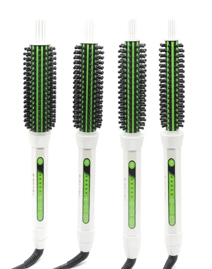 Elektrikli kıvırma saç yuvarlak fırça 2 1 seramik saç düzleştirici fırça 18mm22m2m24m30mm 4 Boyutlar Güvenlik Tasarımı Hairbrush7563217