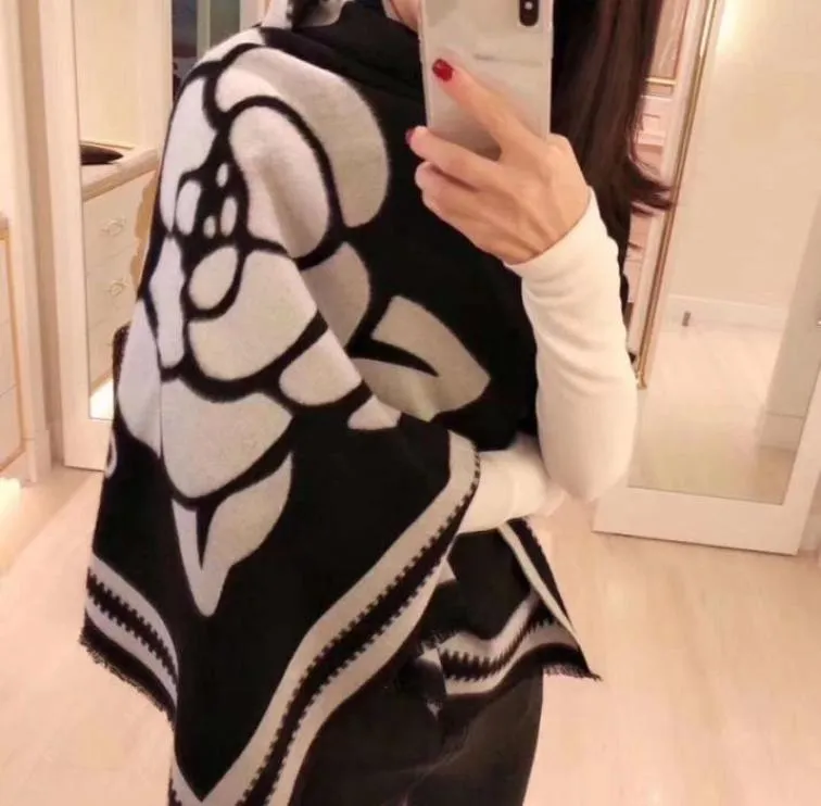 Female Pashmina Scarves Shawl Blanket Ladies Girls Flower letter print Cashmere Scarf Wraps Shawls Poncho Neck Hijab Winter Warm G3084944