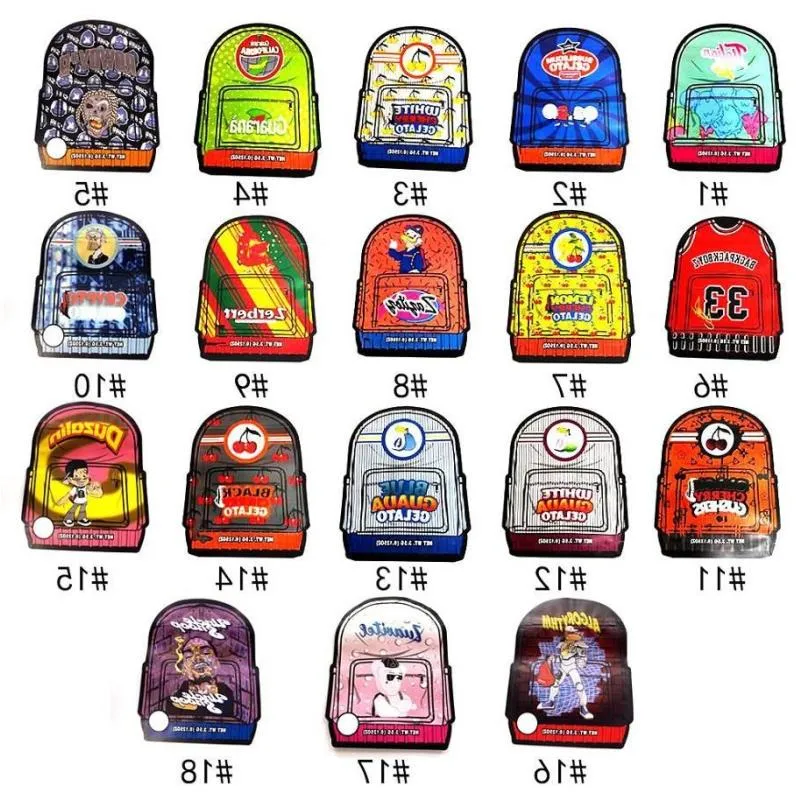 Mochila de formato único irregular, sacos de embalagem boyz 35g 33 zerbert gelato Backpackboyz saco reselável embalagem mylar Wvwom